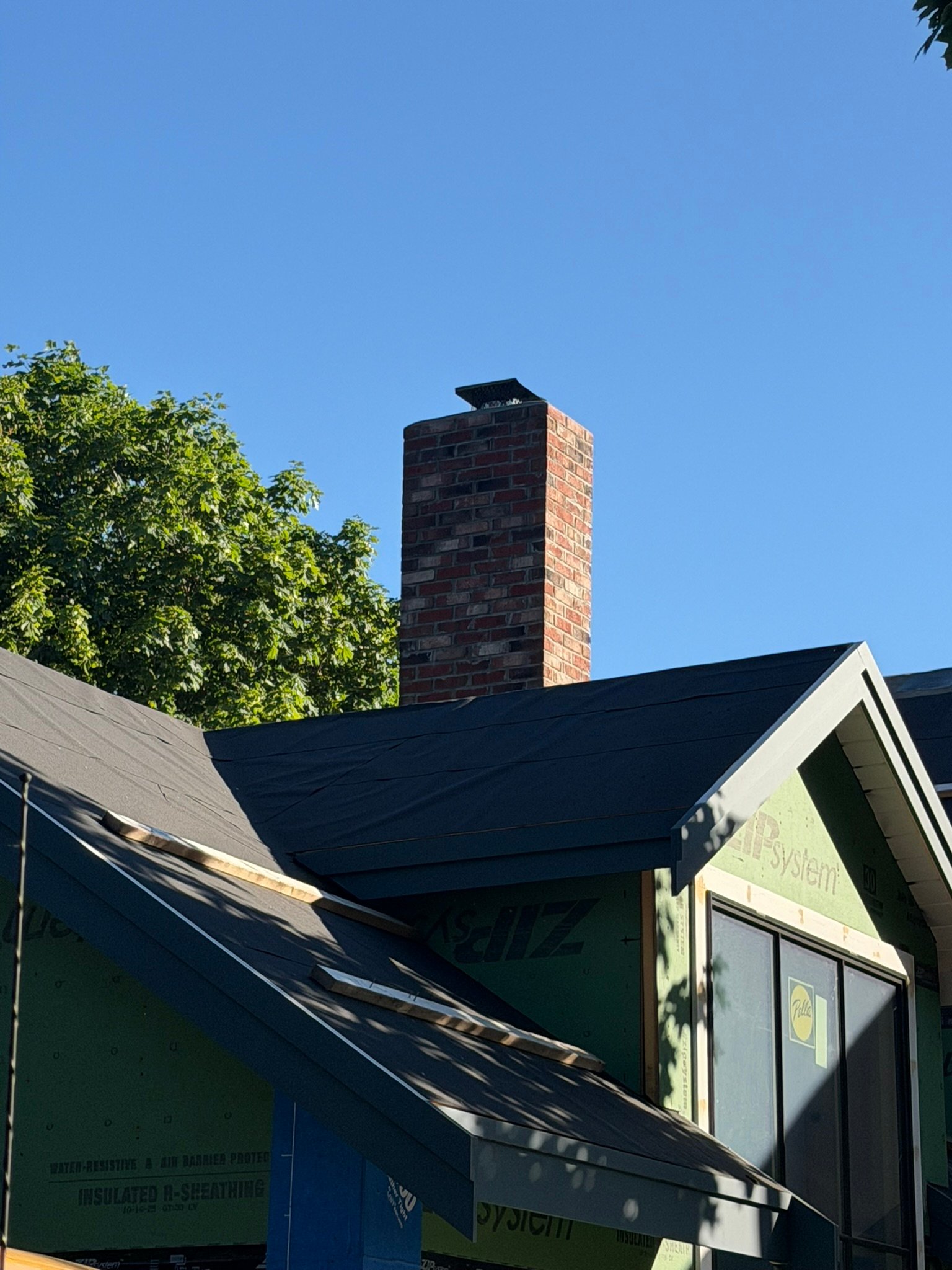 Brick chimney rebuild Cape Cod MA