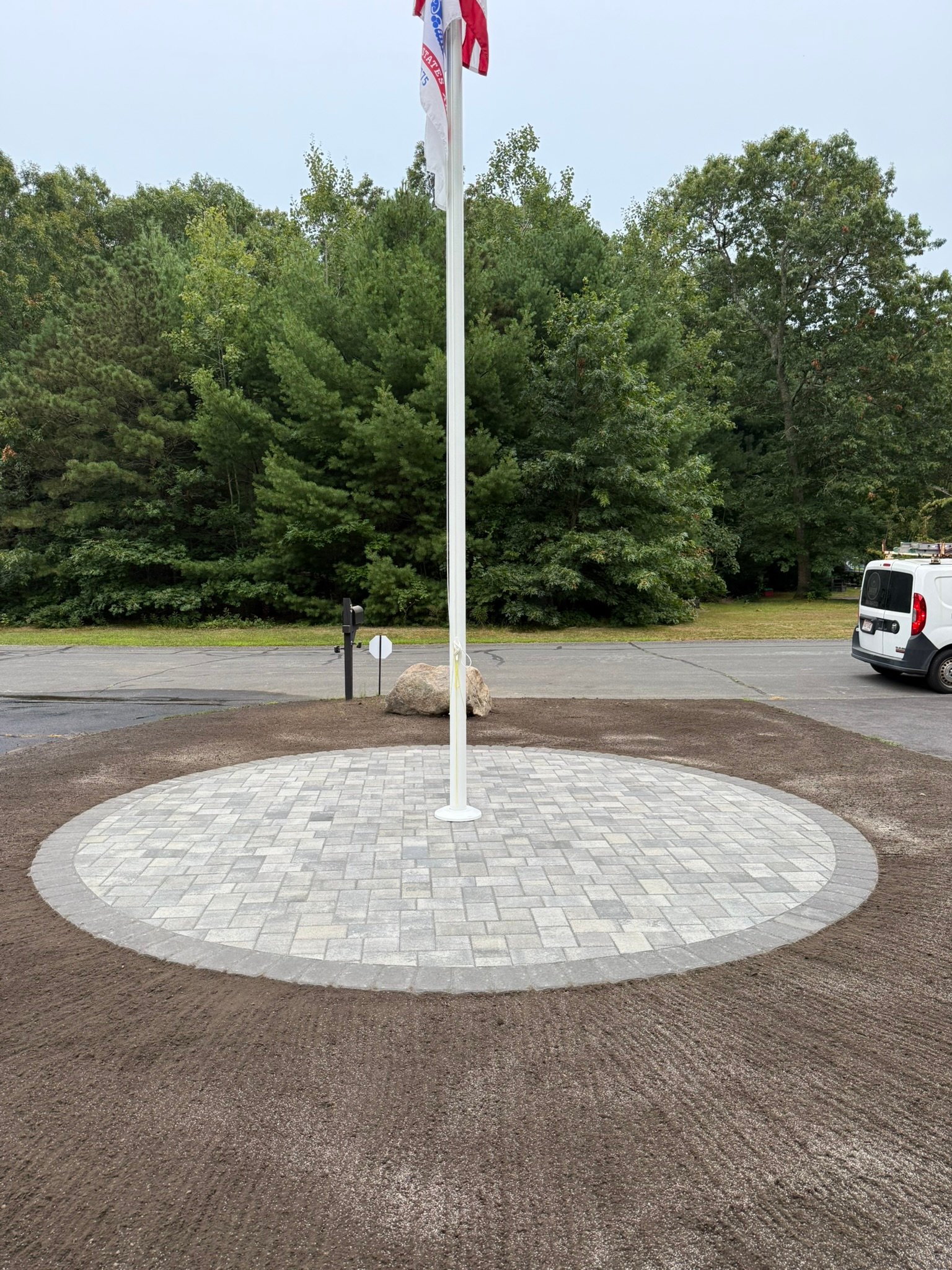 Circular paver walkway accent Cape Cod MA