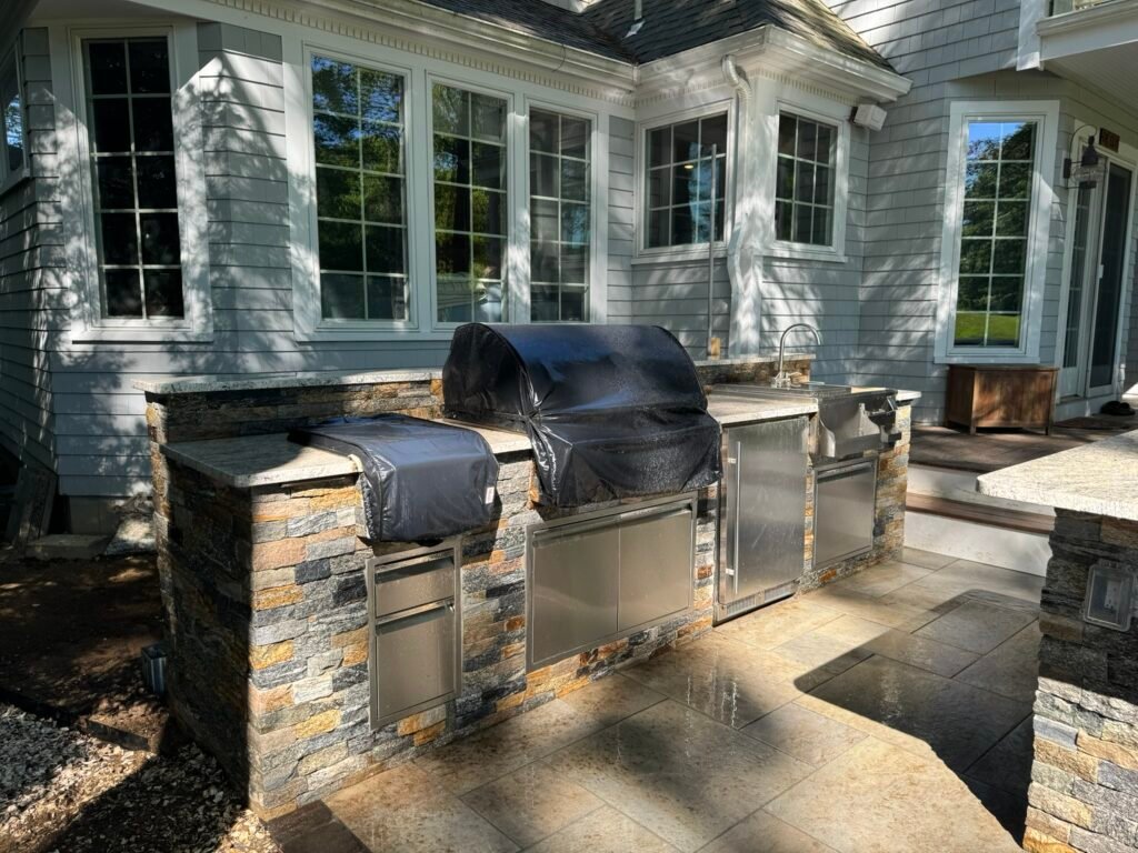 Masonry and hardscaping project by Bridi Masonry, Cape Cod MA