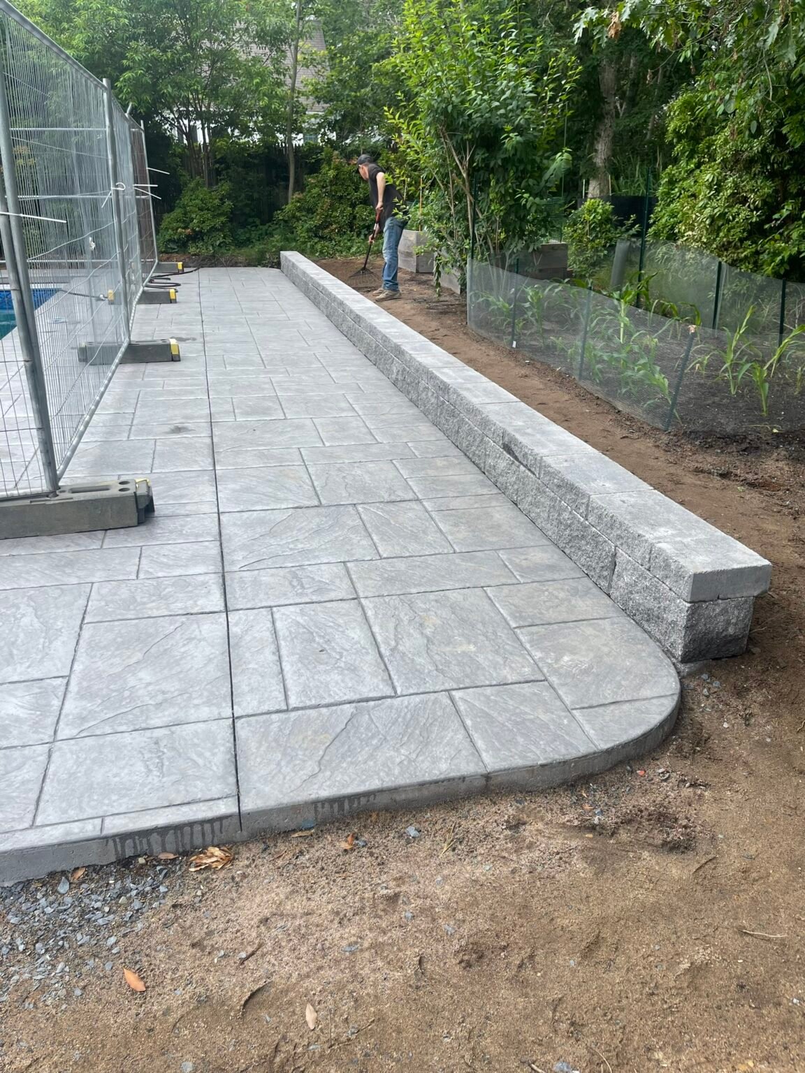 Bluestone walkway with granite curb built by Bridi Masonry in Cape Cod, MA