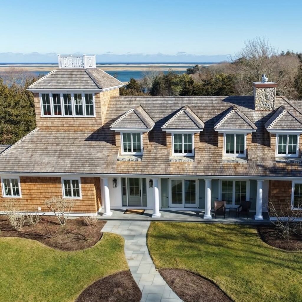 Paver driveway and front walkway built by Bridi Masonry in Cape Cod, MA