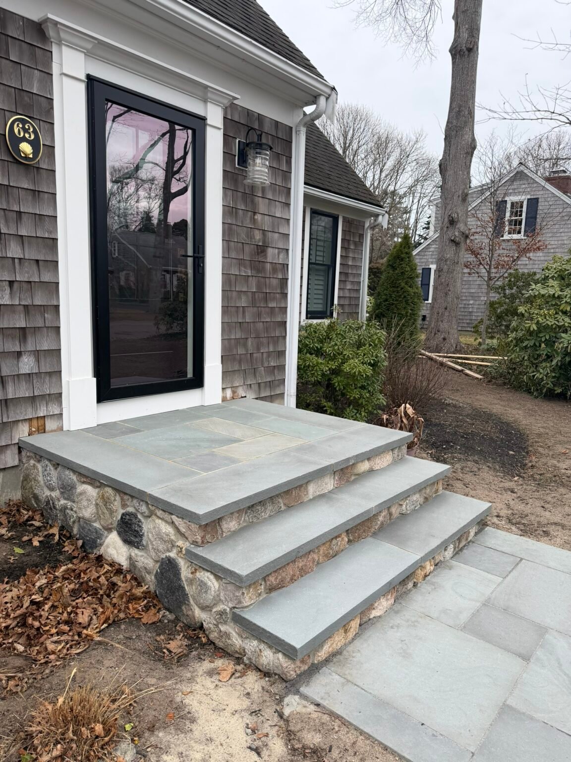 Bluestone steps built by Bridi Masonry in Cape Cod, MA