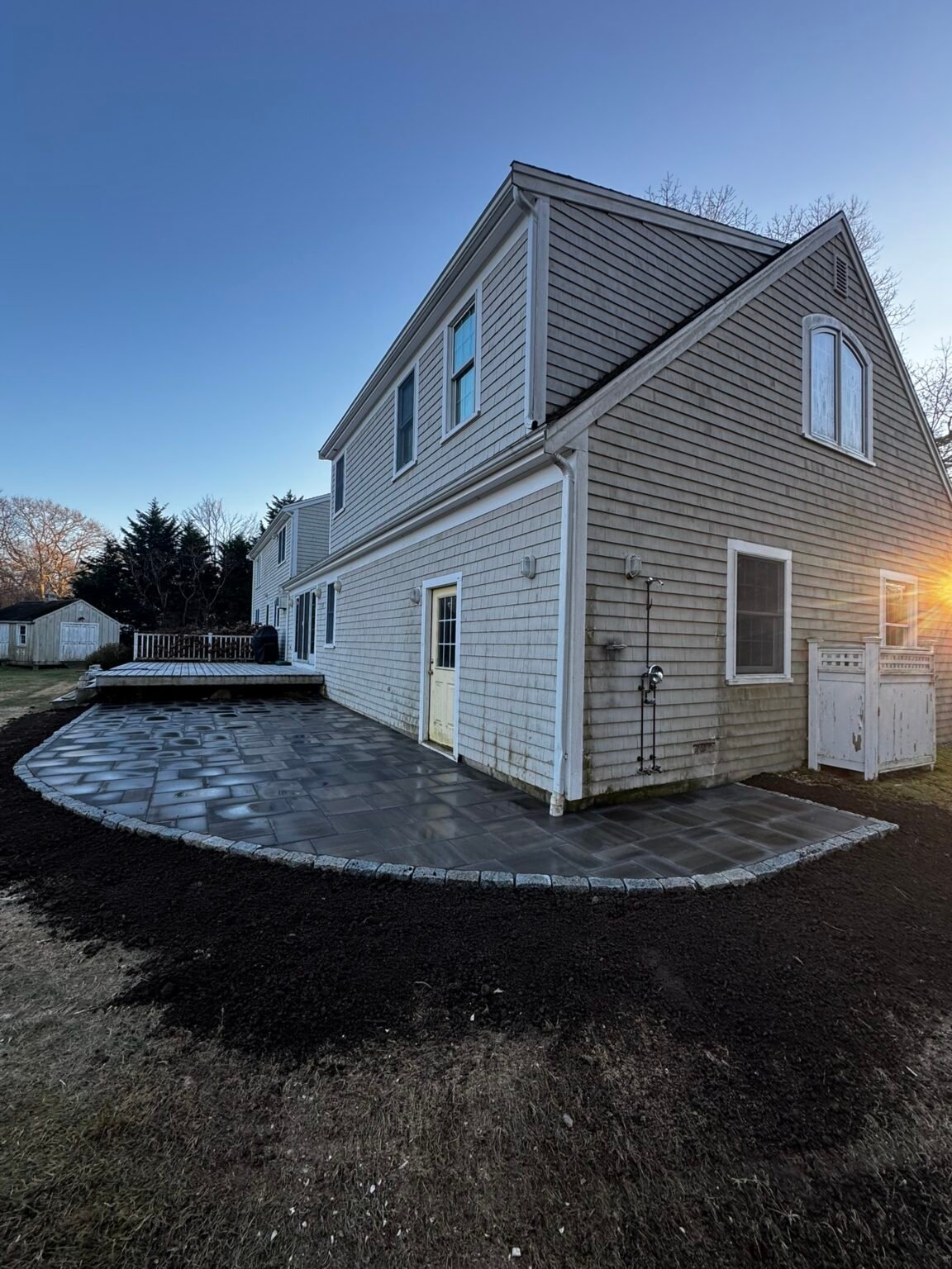 Paver patio built by Bridi Masonry in Cape Cod, MA