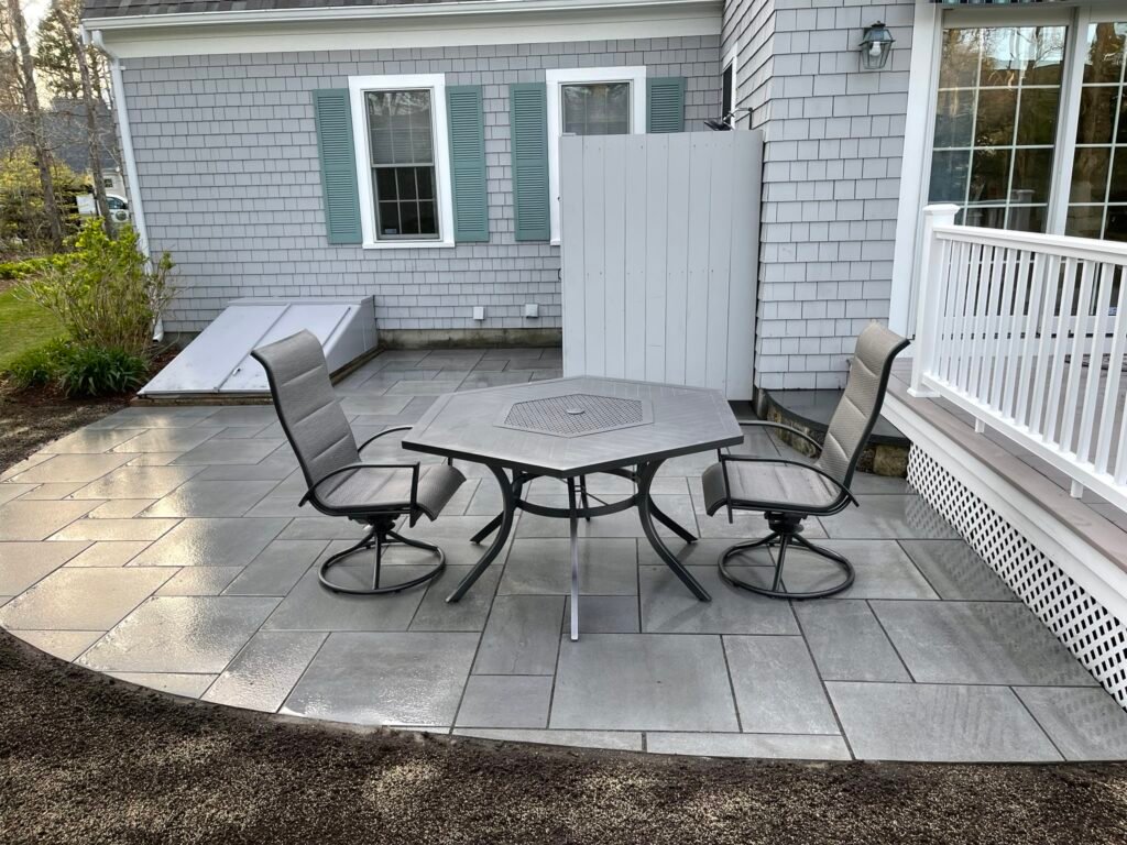Bluestone patio built by Bridi Masonry in Cape Cod, MA