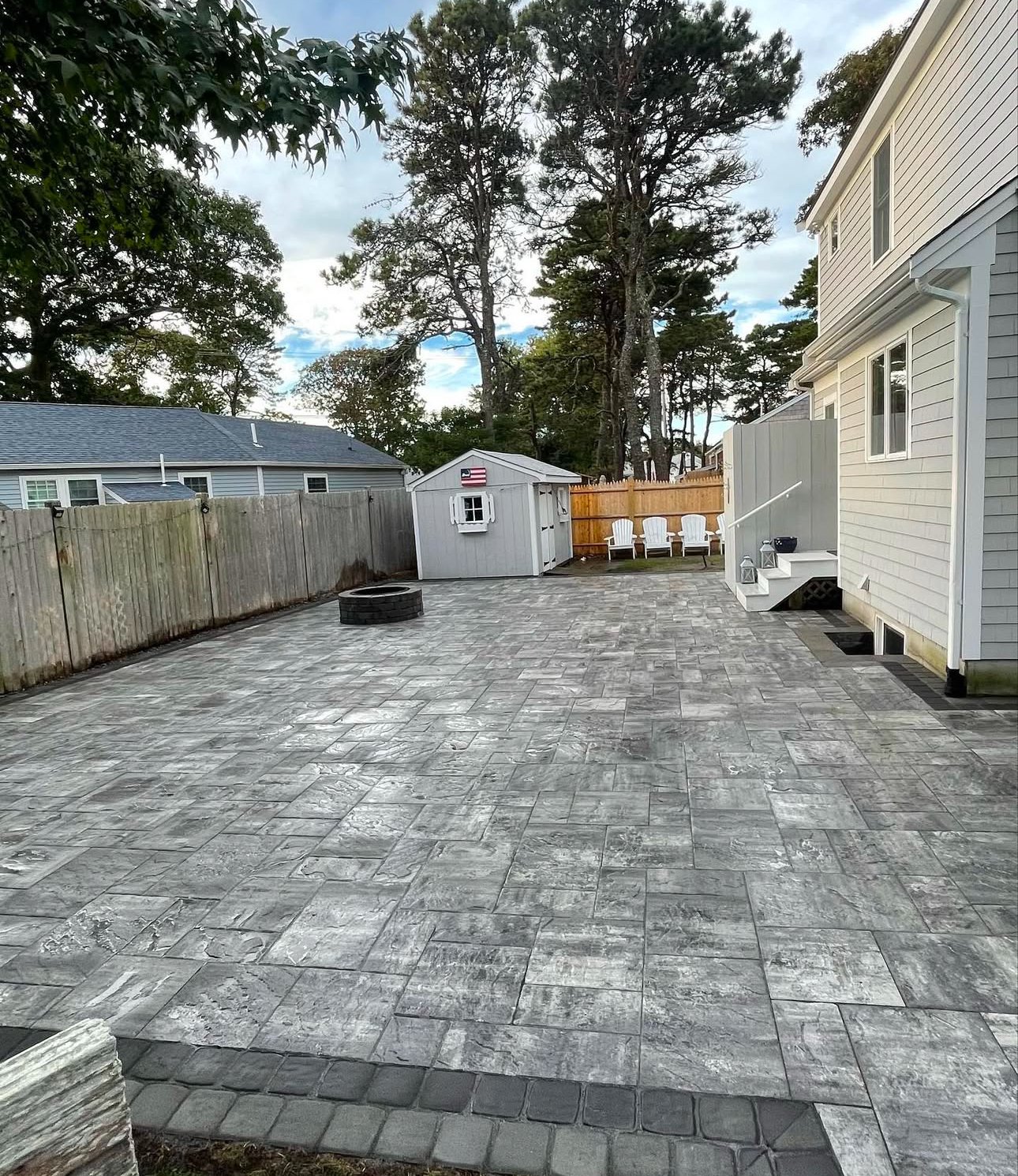 Paver patio built by Bridi Masonry in Cape Cod, MA