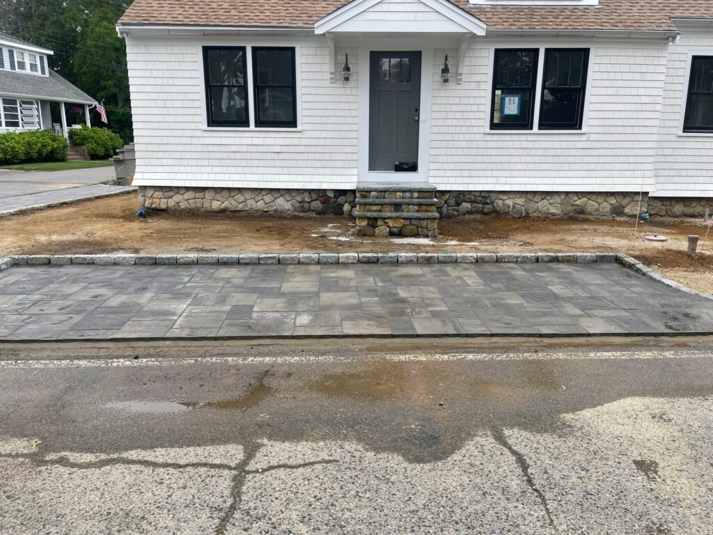 Paver driveway built by Bridi Masonry in Cape Cod, MA