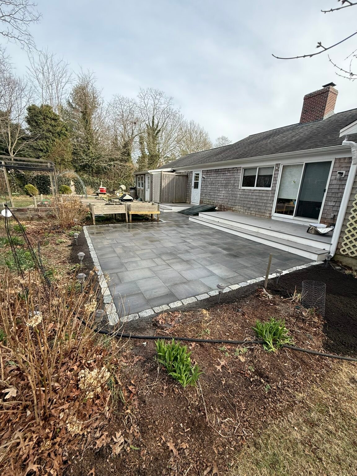 Paver patio built by Bridi Masonry in Cape Cod, MA