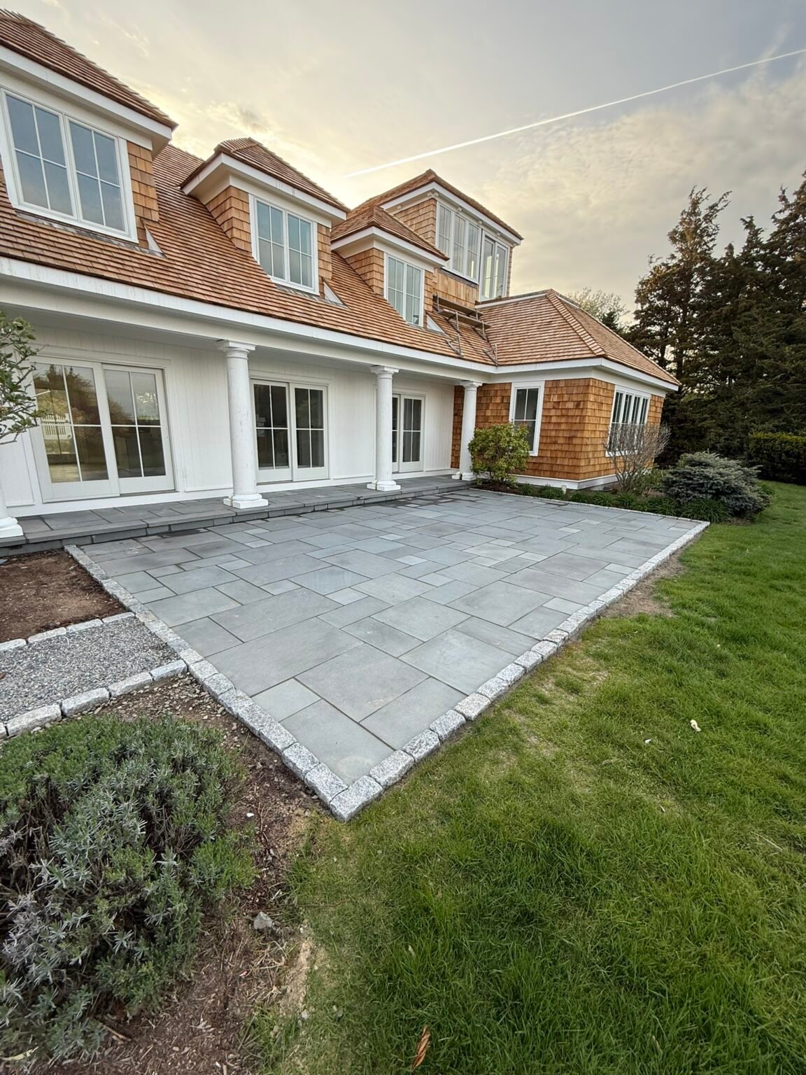Bluestone patio built by Bridi Masonry in Cape Cod, MA