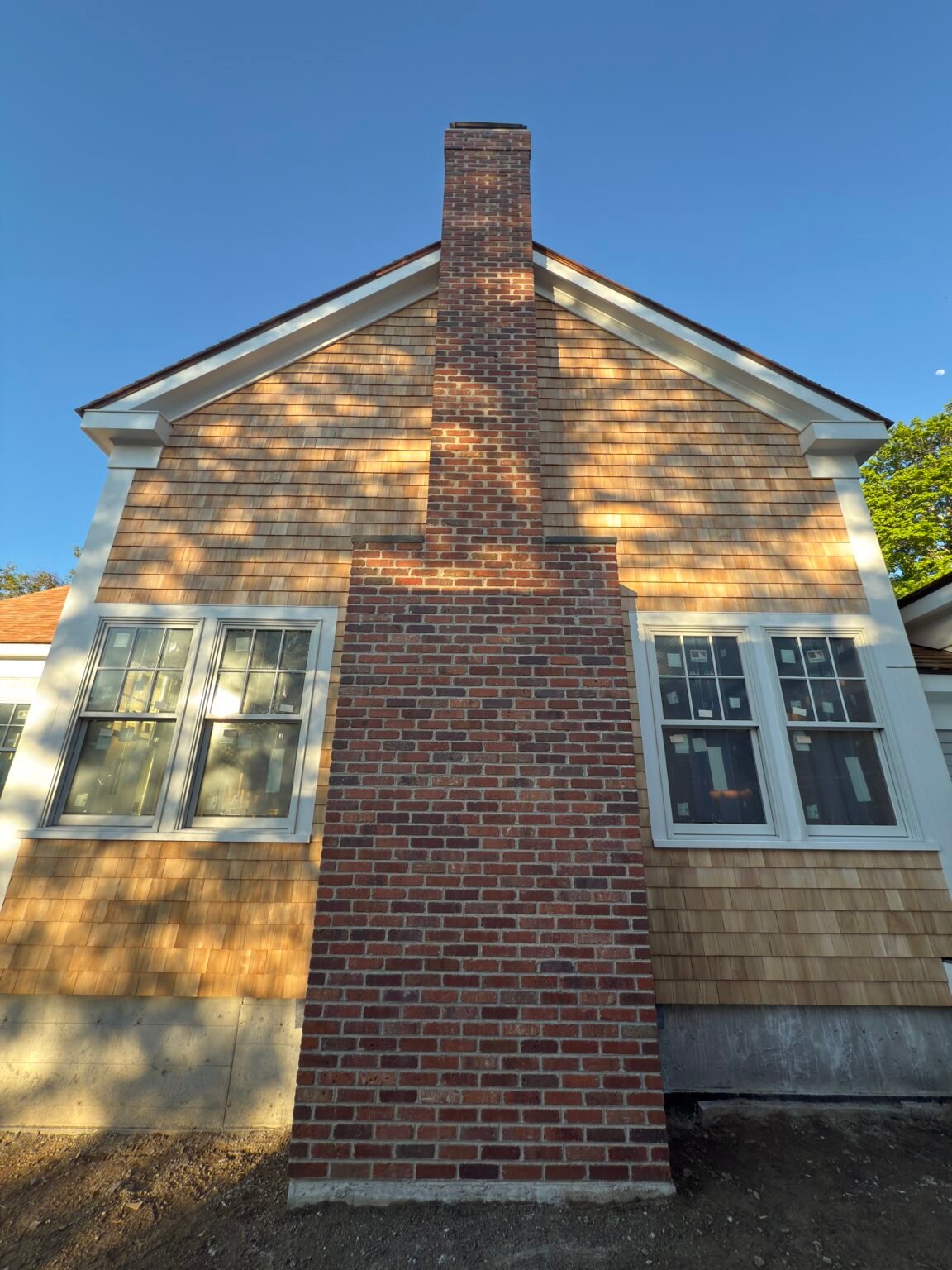 Brick chimney built by Bridi Masonry in Cape Cod, MA