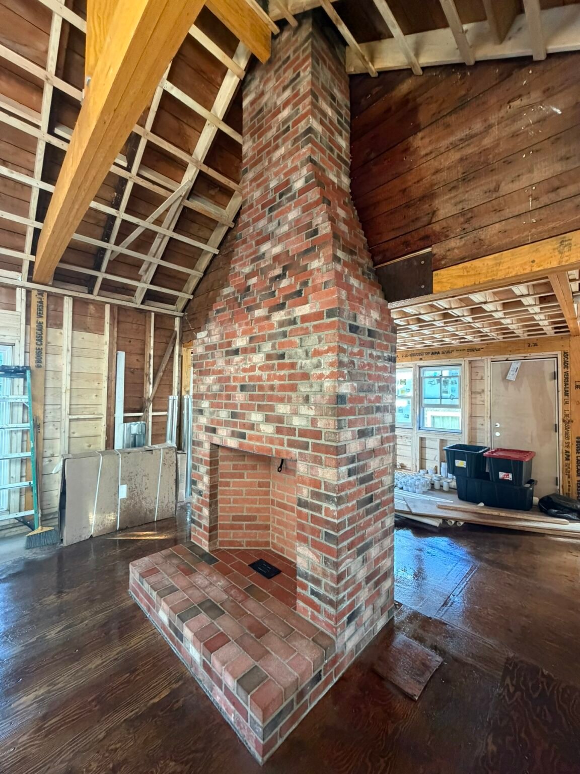 Brick fireplace built by Bridi Masonry in Cape Cod, MA