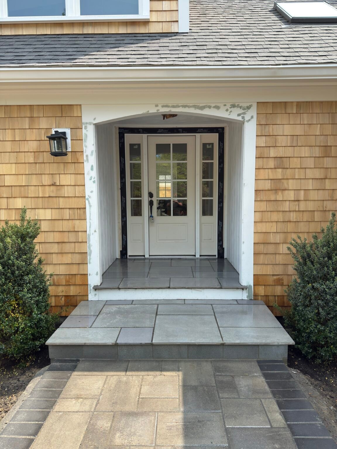 Bluestone entry steps built by Bridi Masonry in Cape Cod, MA