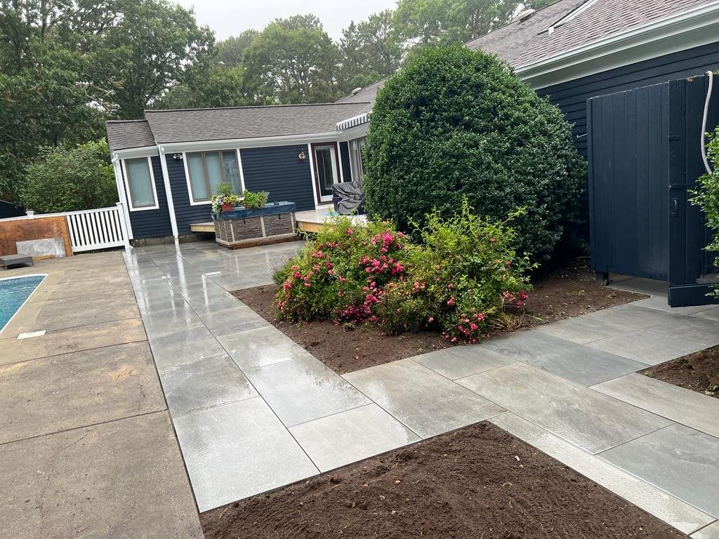 Bluestone walkway built by Bridi Masonry in Cape Cod, MA