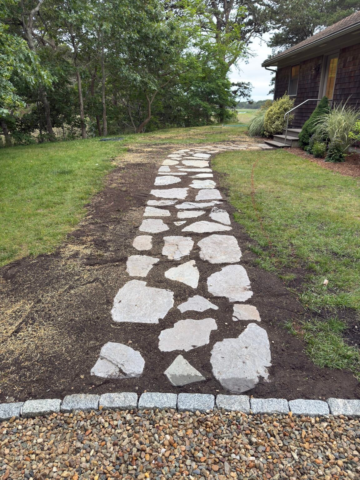 Stone steppers built by Bridi Masonry in Cape Cod, MA